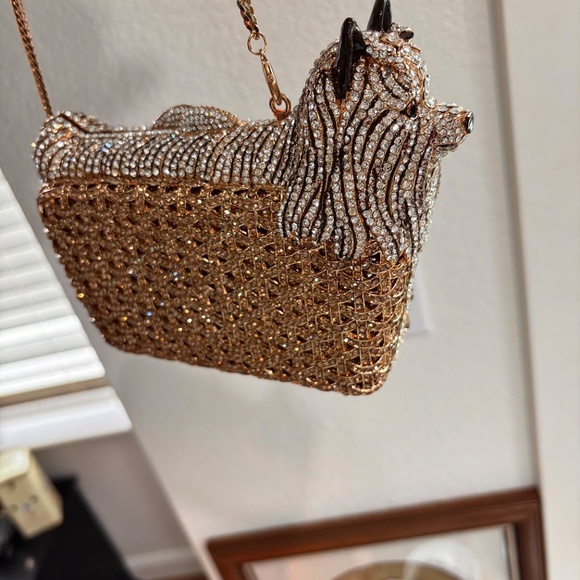 Yorkie Swarovski Austrian Crystal Mini Clutch Minauderie - Picture 10 of 11